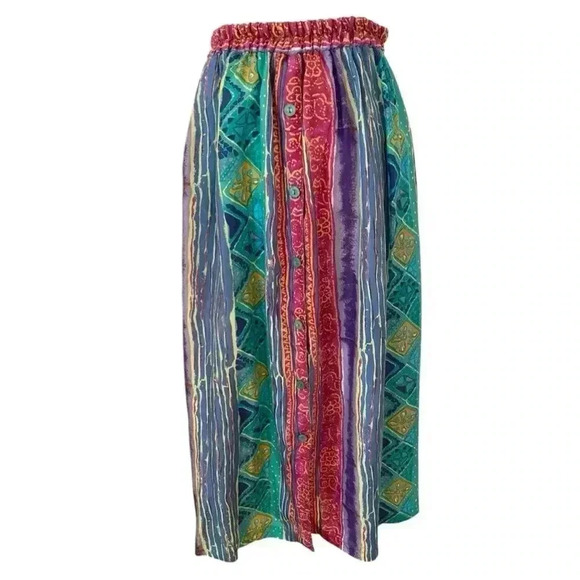 Options Melrose Vintage Silk Boho Midi Skirt - Picture 1 of 6